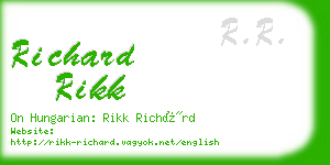 richard rikk business card